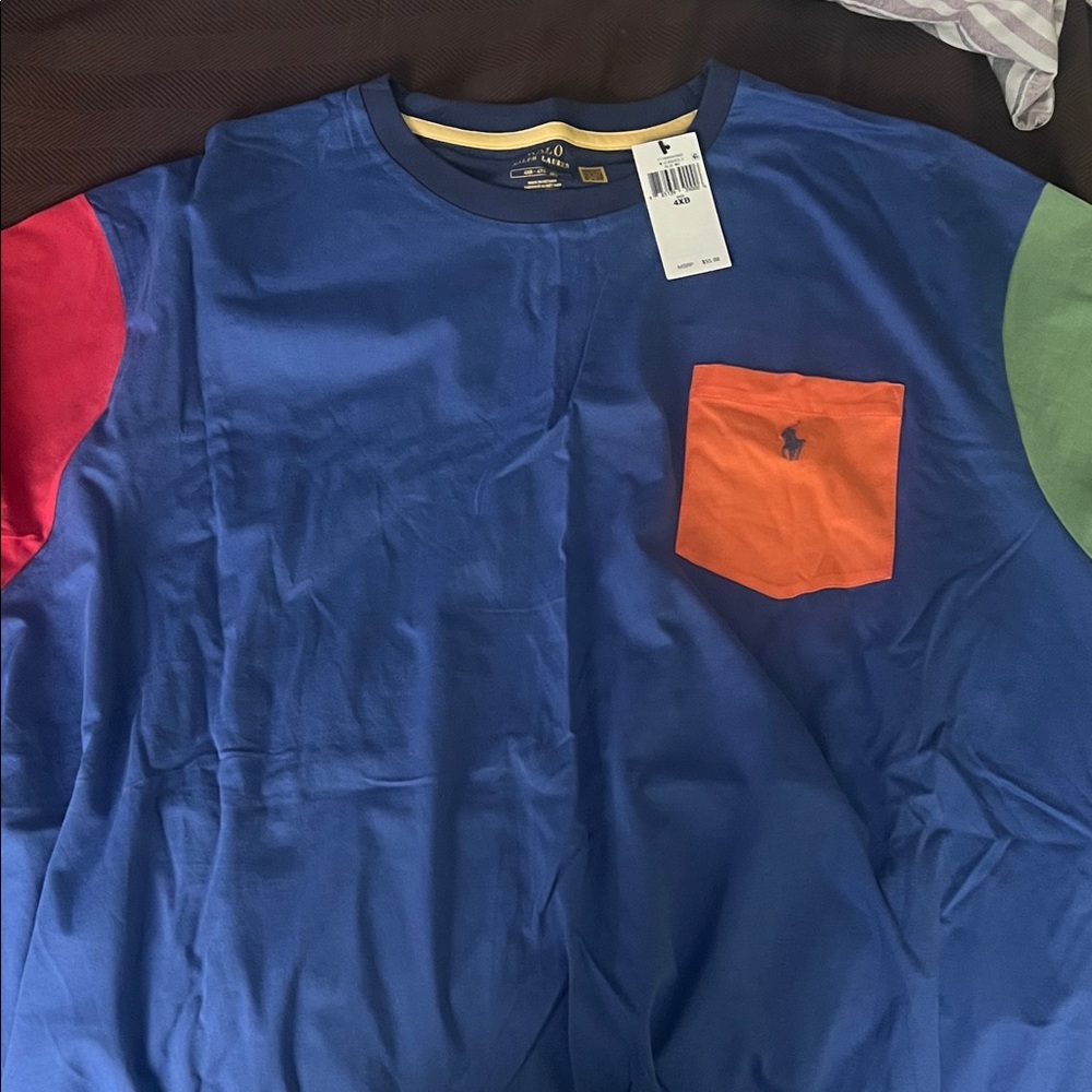 Polo by Ralph Lauren Colorblock T-Shirt with Blue, Red, Green, and Orange